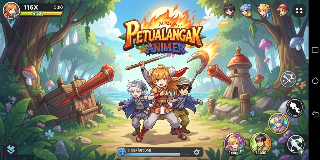 Screenshot gameplay <strong>116X</strong> menampilkan karakter anime dalam aksi seru.