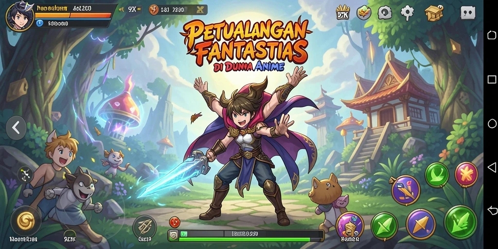 Tampilan menakjubkan dari gameplay 9ZK dengan karakter Anime.