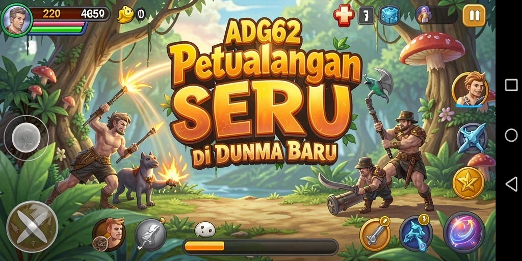 Tampilan gameplay ADG62 yang penuh aksi dan petualangan.