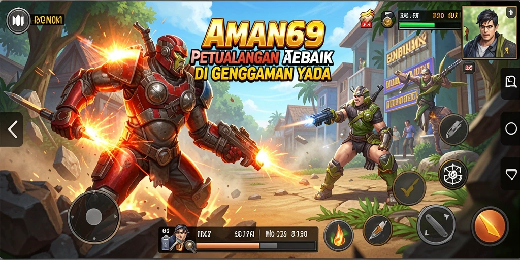 Gambaran gameplay AMAN69 yang mendebarkan dengan berbagai aksi seru.