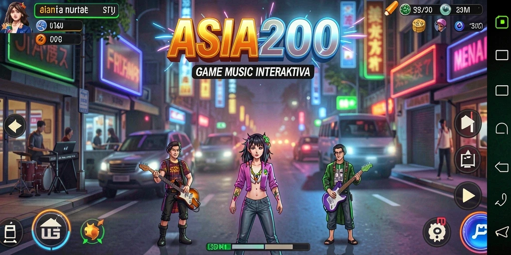 Screenshot utama ASIA200 menampilkan gameplay seru dan interaktif.
