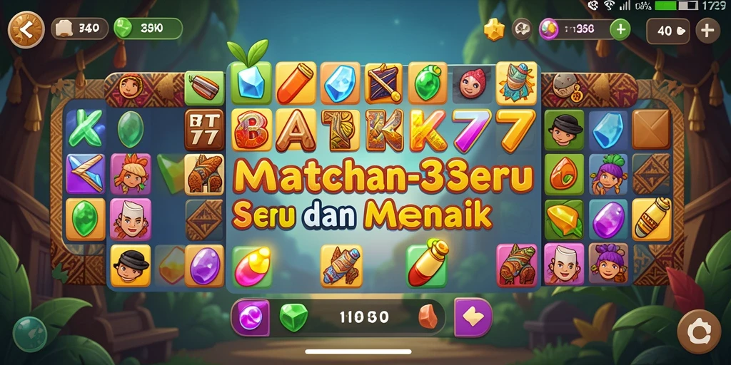 Screenshot gameplay <strong>BATIK77</strong> dengan elemen batik yang indah.