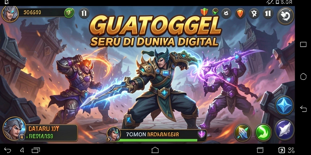 Screenshot GUATOGEL menampilkan aksi pertarungan yang mendebarkan dan karakter beragam.