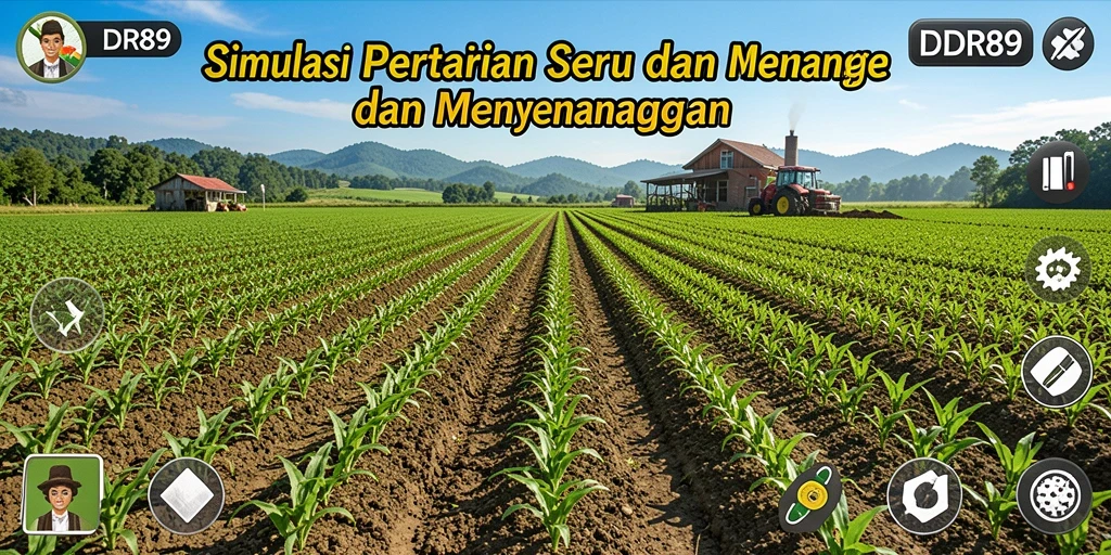 Screenshot IDR89 menunjukkan gameplay bertani yang mendetail dan interaktif.