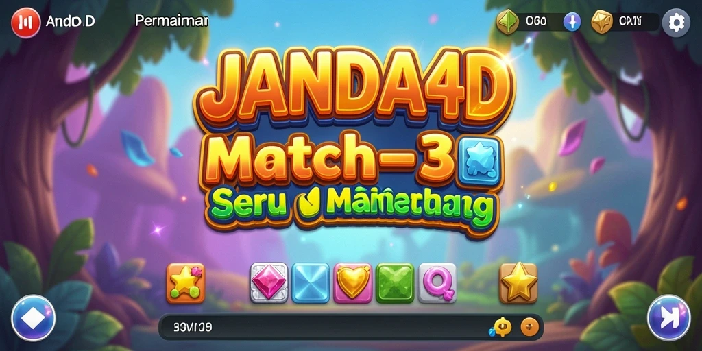 Screenshot gameplay JANDA4D yang menunjukkan serunya mencocokkan objek.