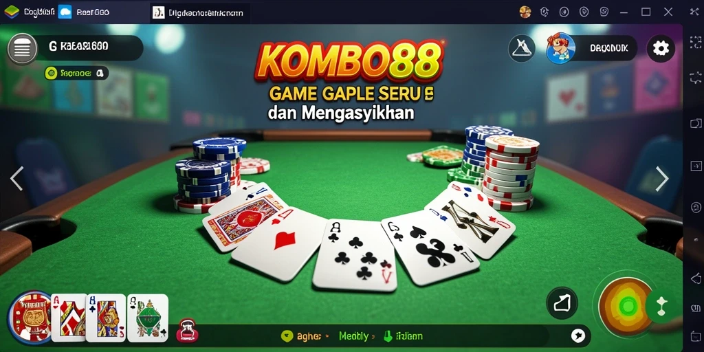 Tampilan gameplay Gaple yang seru dan interaktif dalam KOMBO88.