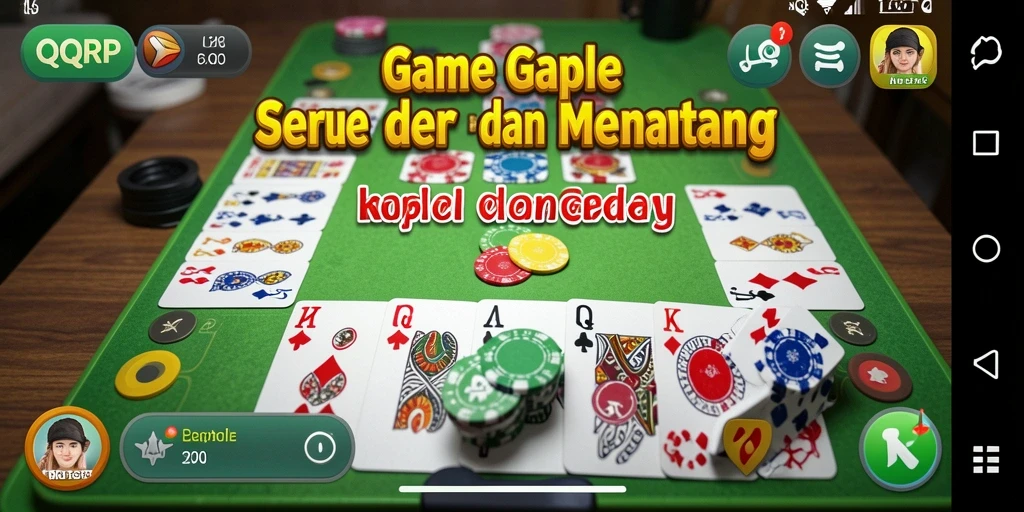 Tampilan gameplay seru dan penuh strategi dalam permainan Gaple.