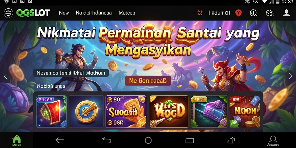 Tampilan menarik permainan QQSLOT dengan berbagai slot yang menghibur.