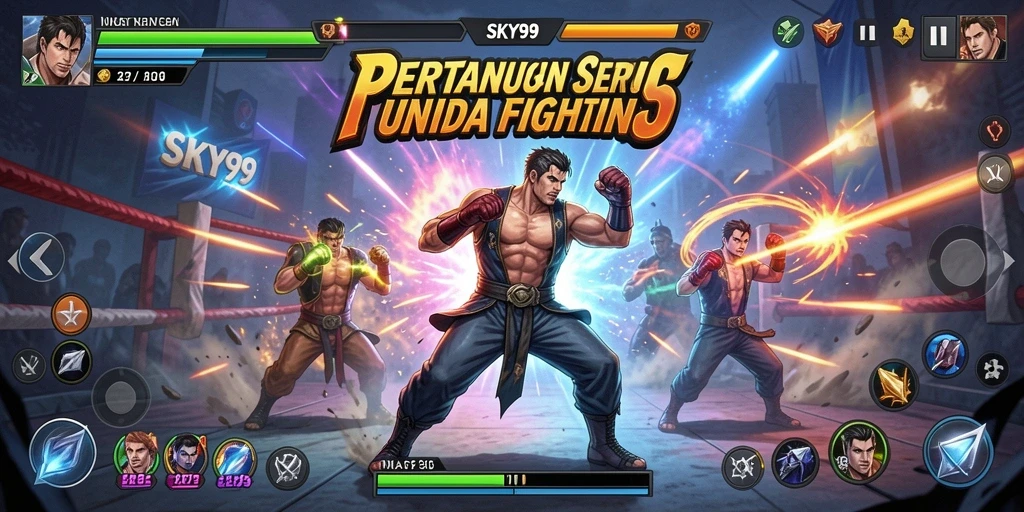 Tampilan gameplay menegangkan dari SKY99 saat bertarung.