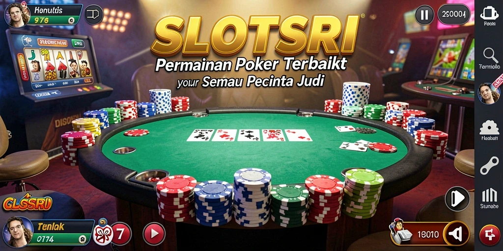 Screenshot SLOTSRI menampilkan aksi seru dalam permainan Poker.