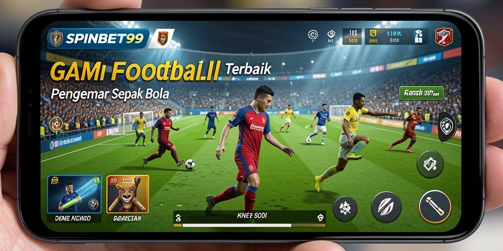 Screenshot SPINBET99 menampilkan gameplay sepak bola yang seru.