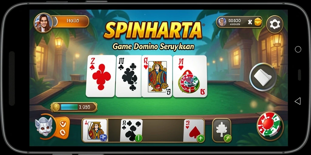 Screenshot gameplay SPINHARTA yang menampilkan aksi seru Domino.