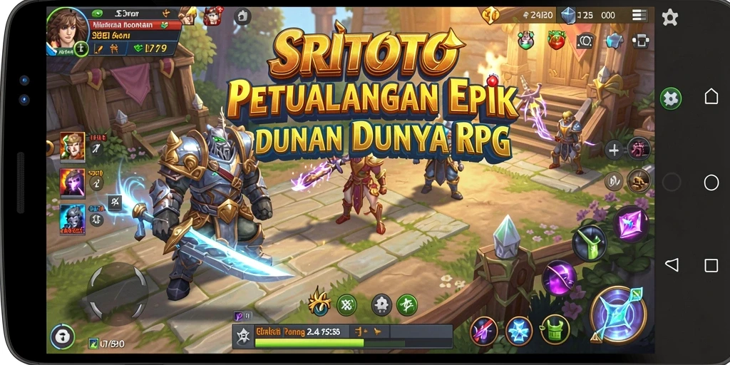 Tampilan gameplay SRITOTO yang penuh aksi dan petualangan RPG.