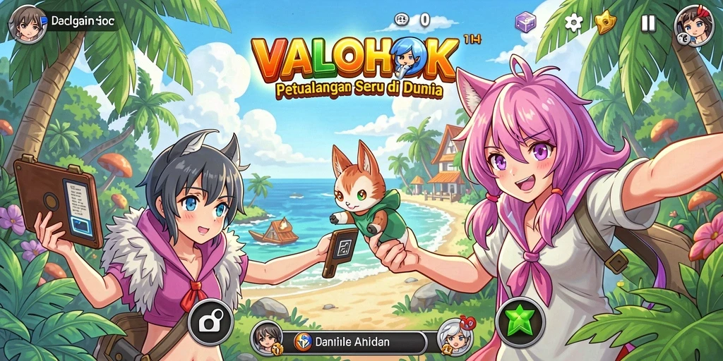 Screenshot gameplay VALOHOKI dengan karakter anime yang keren.