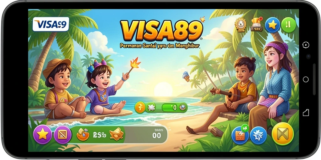Screenshot utama <strong>VISA89</strong> menunjukkan gameplay yang penuh warna dan interaktif.