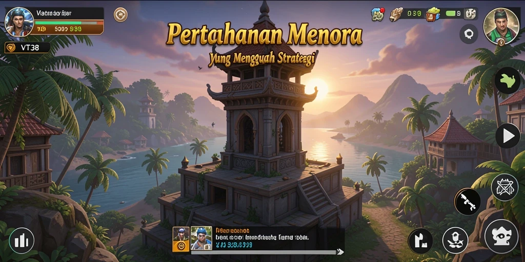 Tampilan gameplay menara pertahanan yang mendebarkan dan strategis.