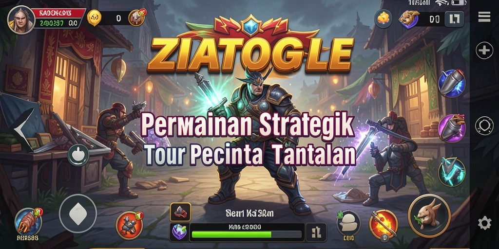 Screenshot gameplay ZIATOGEL yang menunjukkan pertempuran strategi intens.